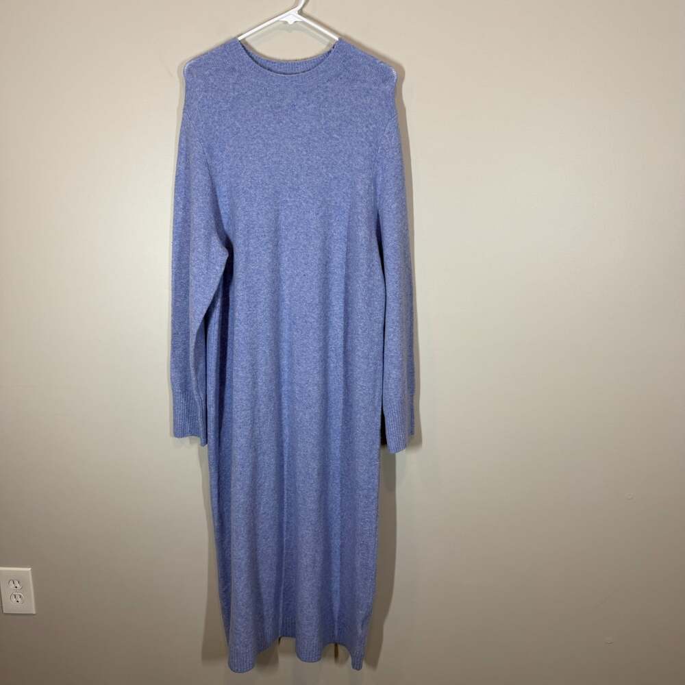 J.Crew Extra-Soft Knit Sweater Dress Womens XXL Blue Long Sleeve NWT 54"